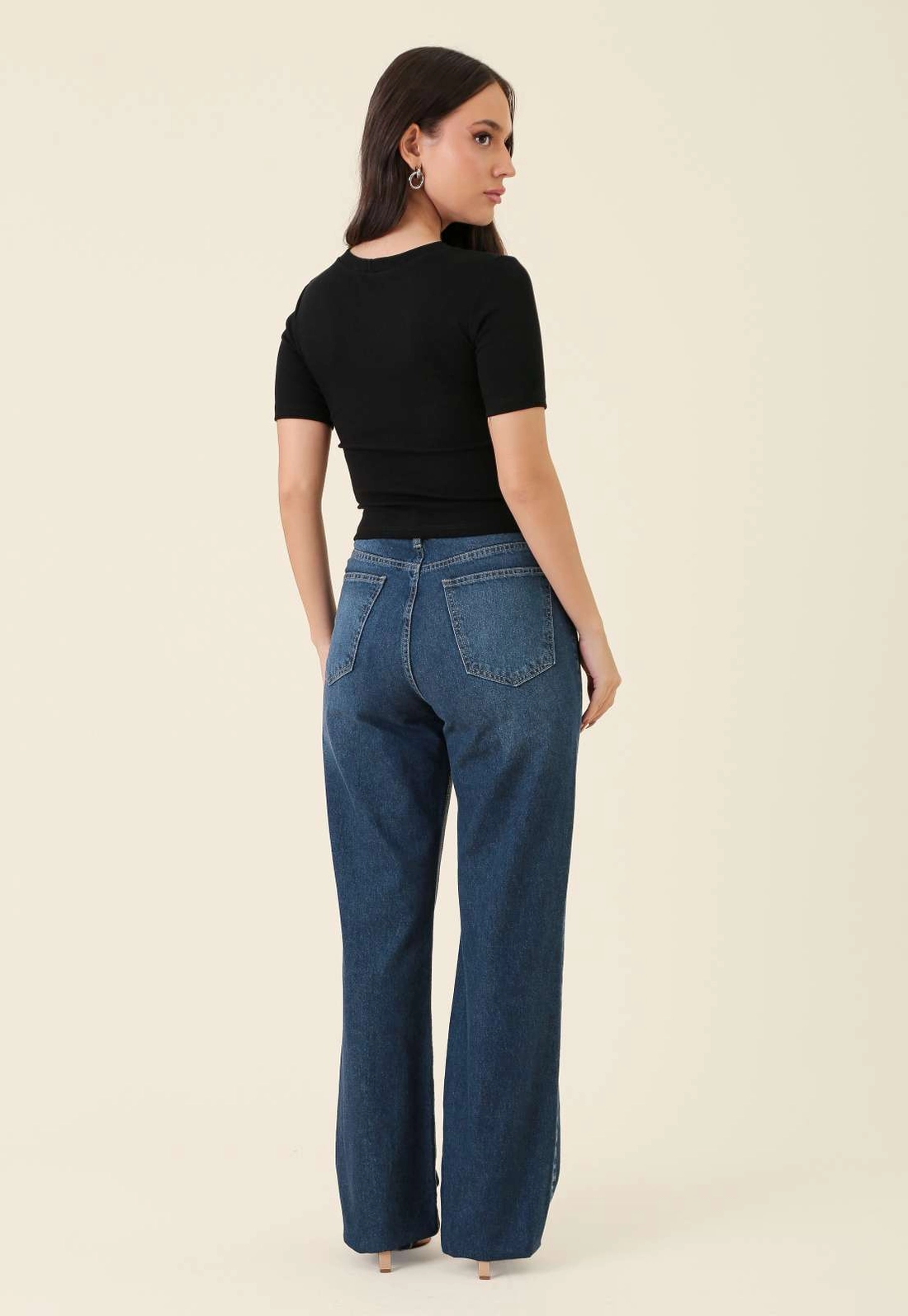 Calça Jeans Reta Azul Escuro