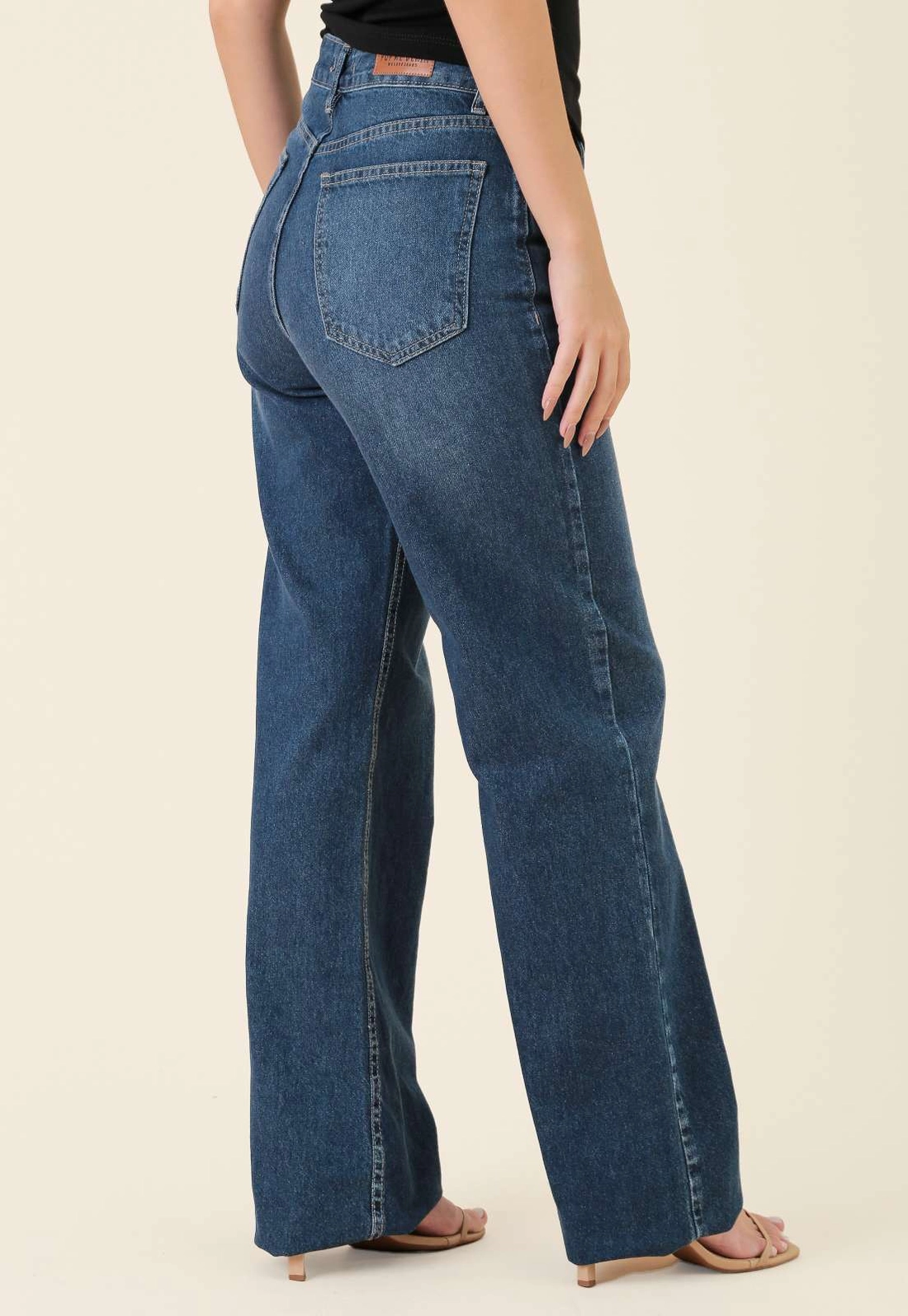 Calça Jeans Reta Azul Escuro