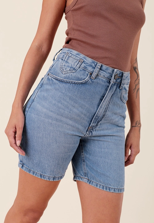 Bermuda Em Jeans Reta