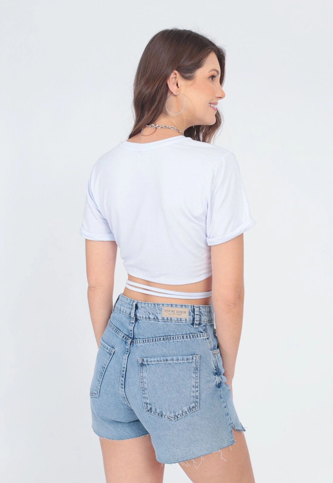 Blusa Cropped Tiras Amarração