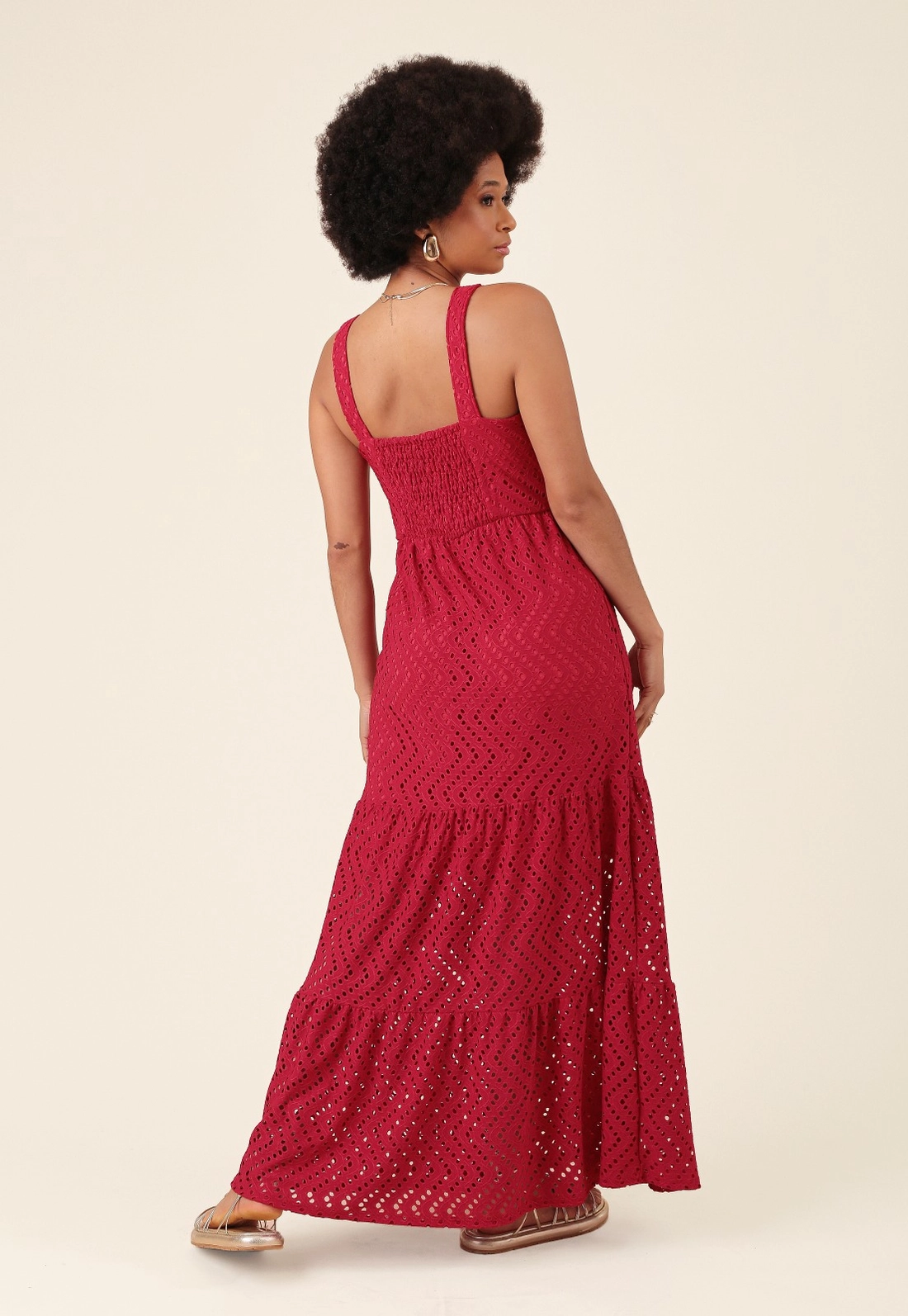 Vestido New Midi Em Malha Laise Sem Manga