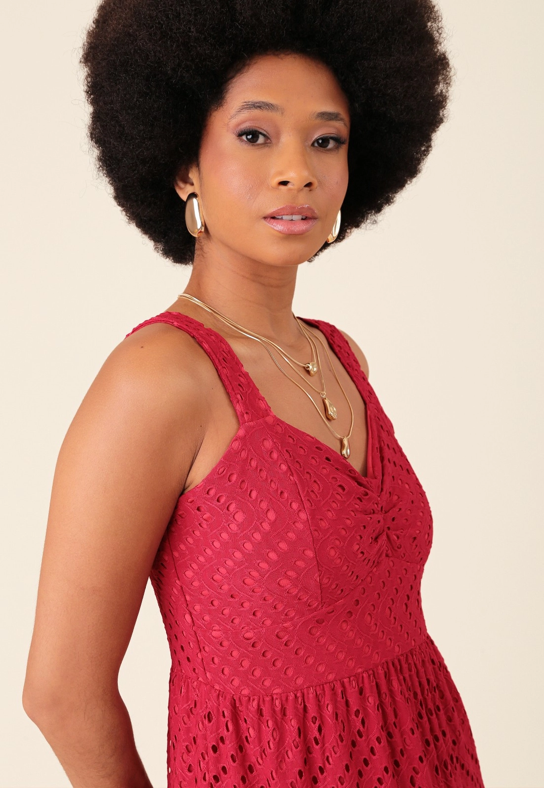 Vestido New Midi Em Malha Laise Sem Manga