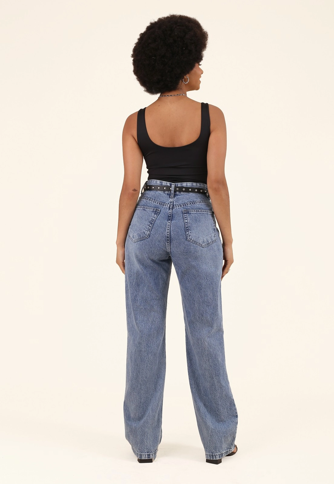 Calça Jeans Reta Azul Médio