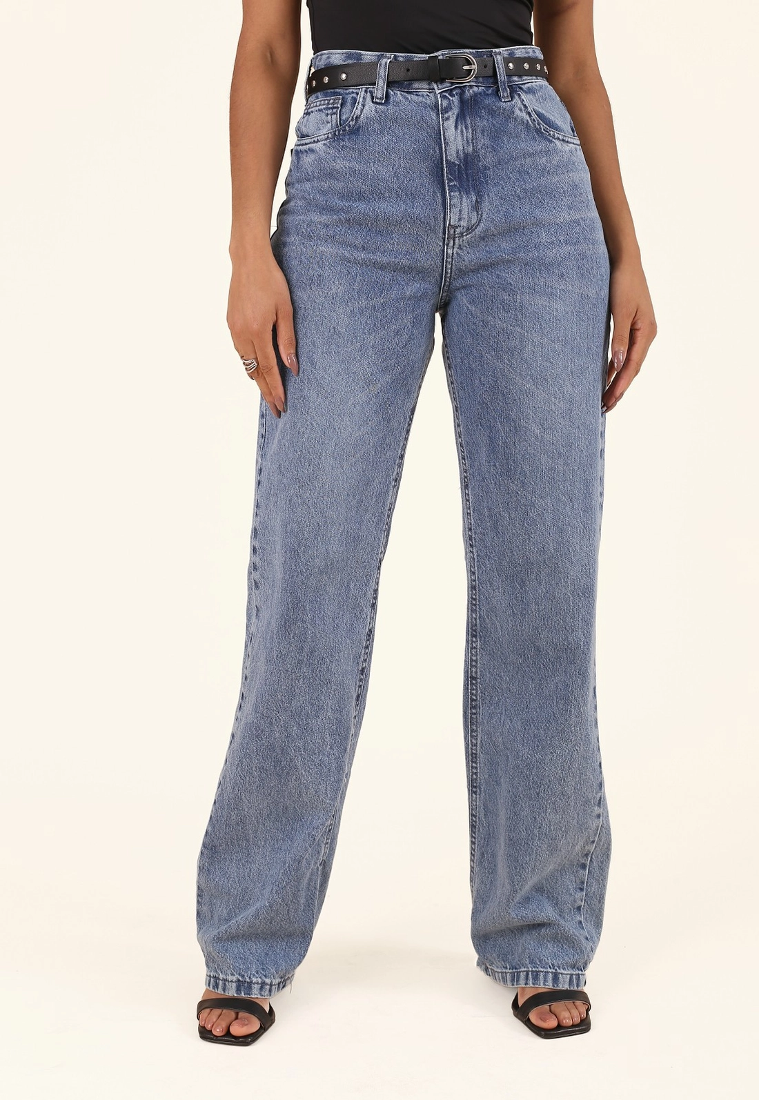 Calça Jeans Reta Azul Médio