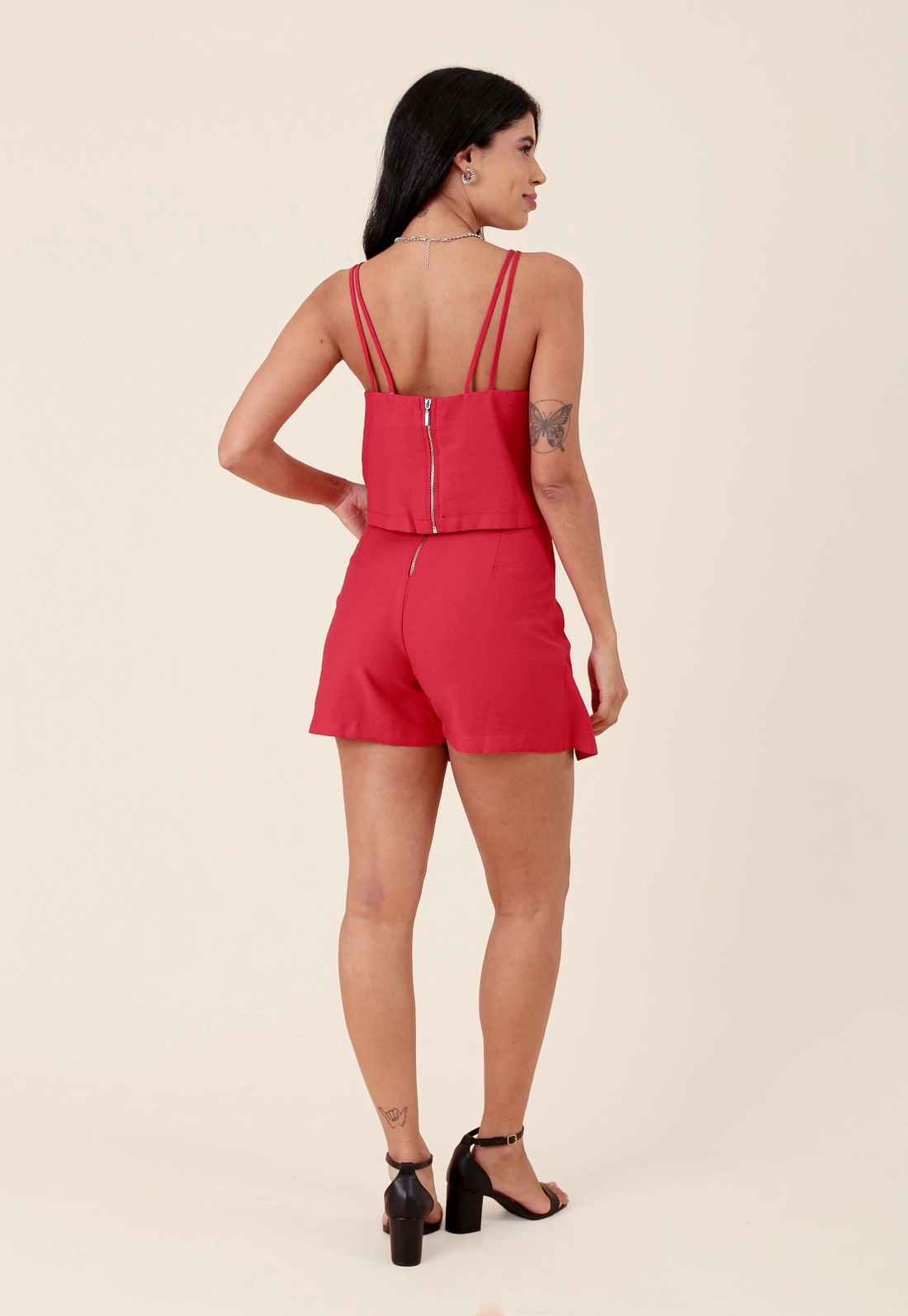 Blusa Alça Dupla Em Alfaiataria
