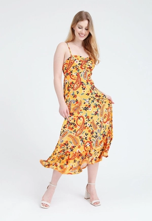 Vestido Viscose Midi Alça Cashmere