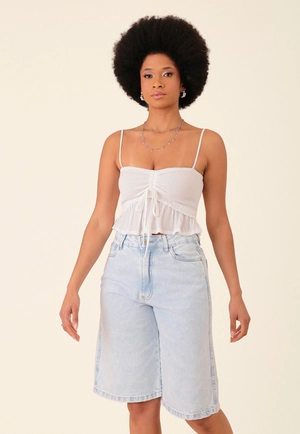 Bermuda Jorts Em Jeans Azul Claro