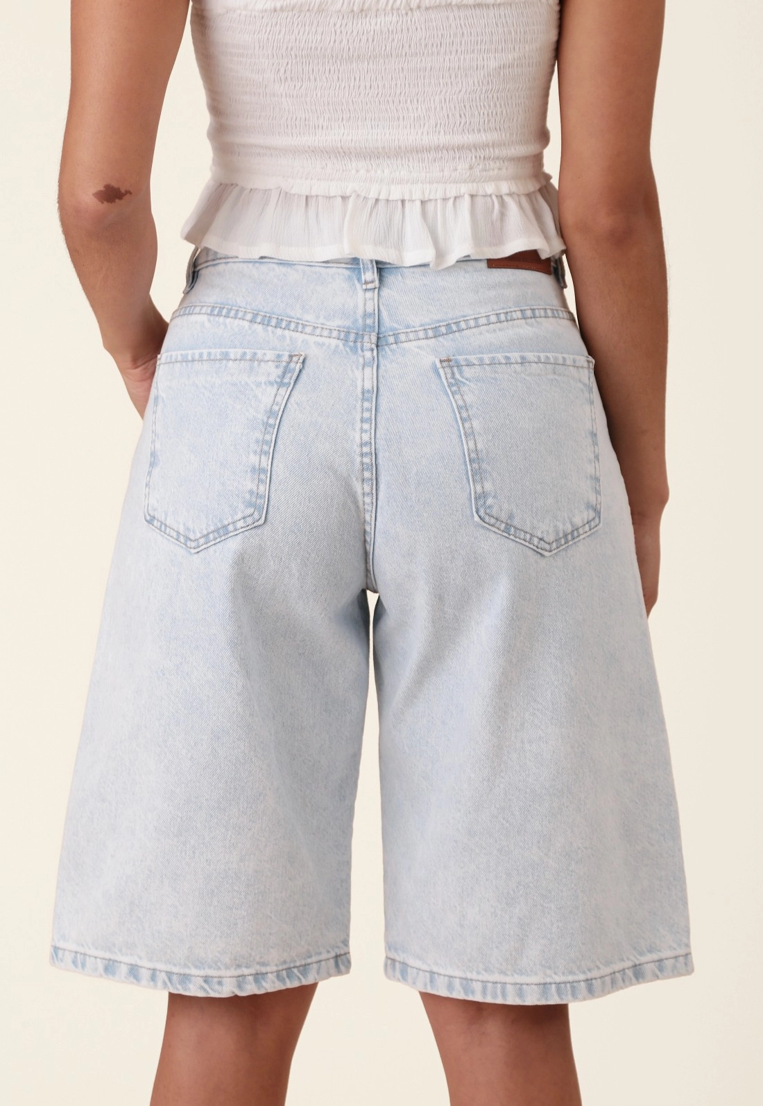 Bermuda Jorts Em Jeans Azul Claro