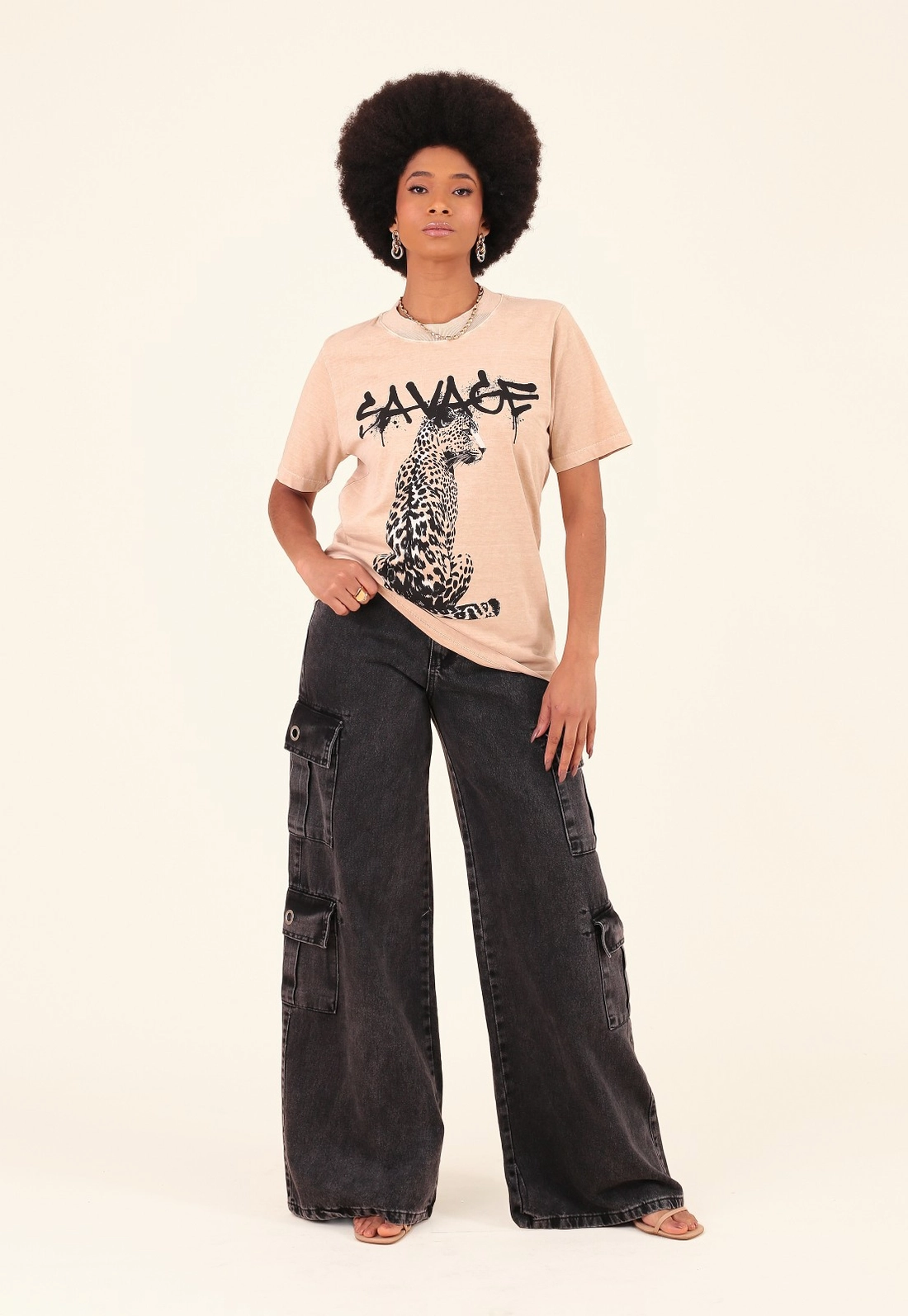 T-Shirt Em Algodão Estonado Savage