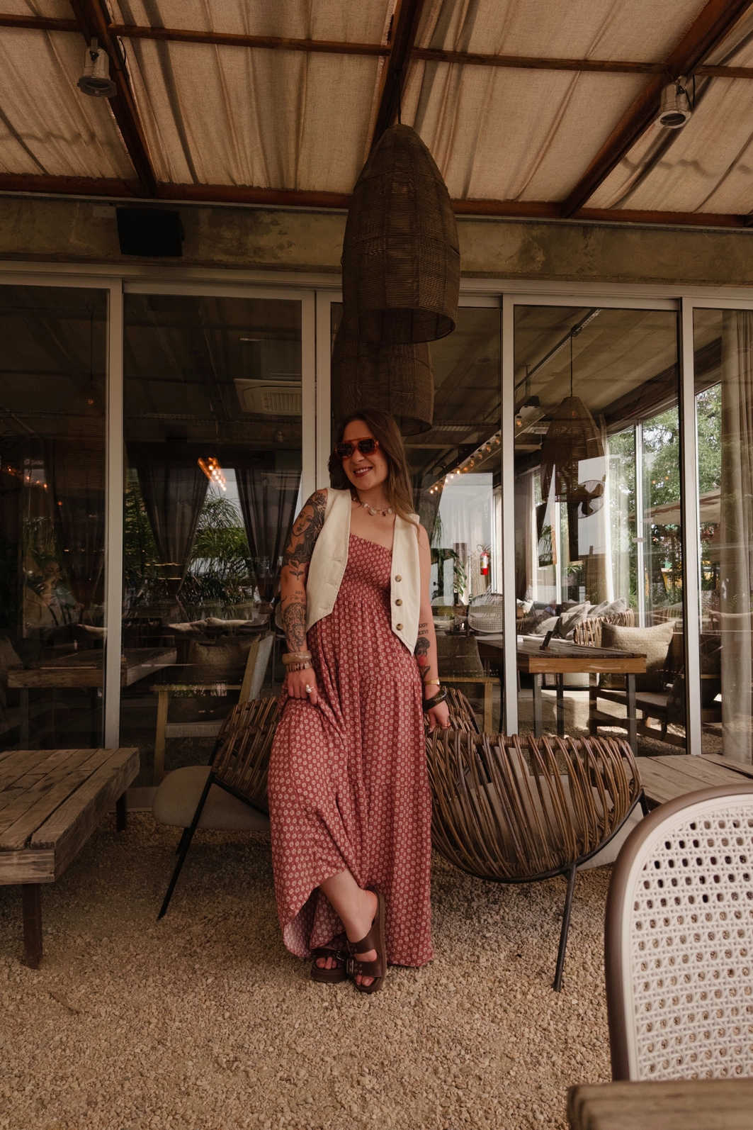 Vestido New Midi Em Viscose Com Lurex Boho Flower Com Alça