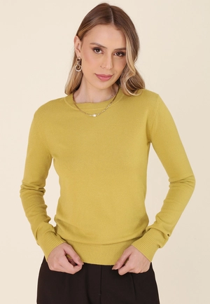 Blusa Tricô Manga Longa Decote Redondo