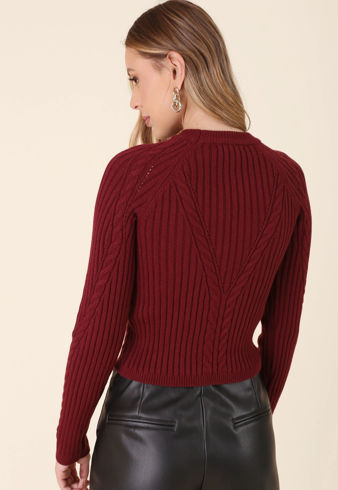 Blusa Tricô Manga Longa Com Tranças