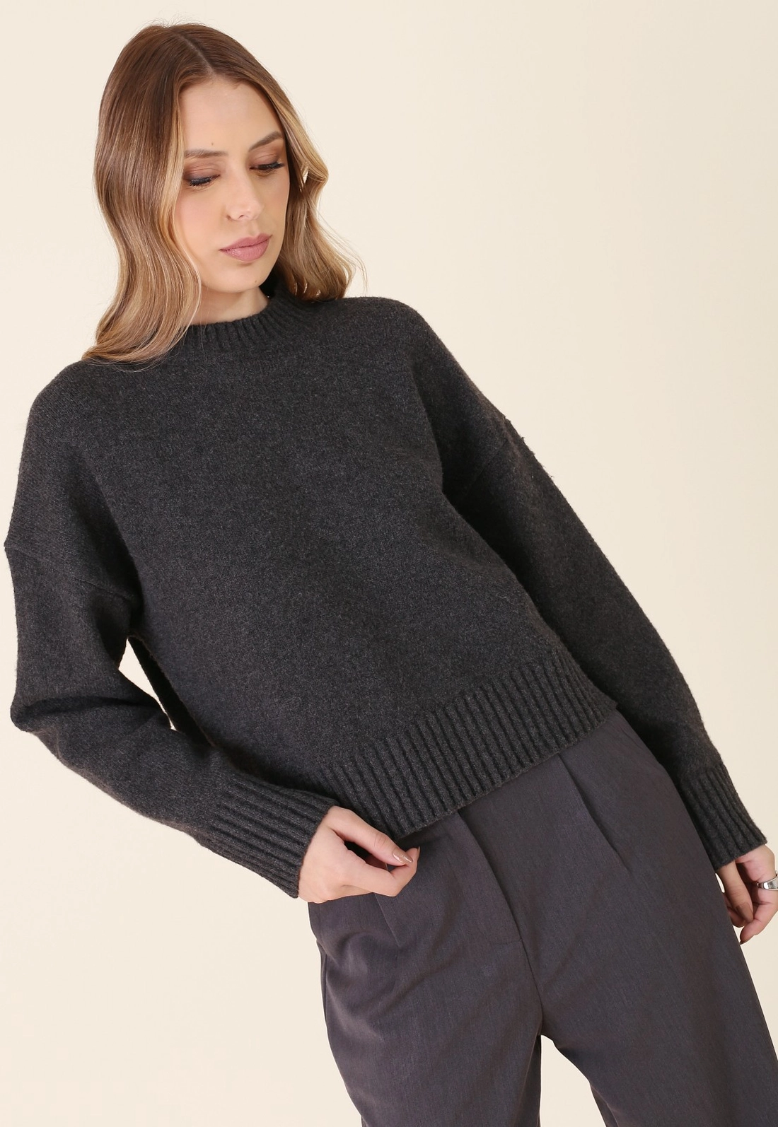 Blusa Tricô Oversized Manga Longa