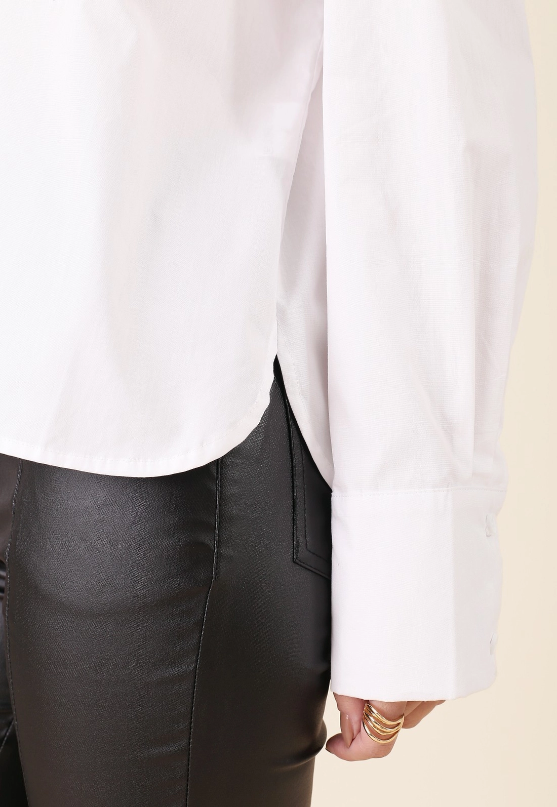 Camisa Tricoline Manga Longa Oversized Com Bolso