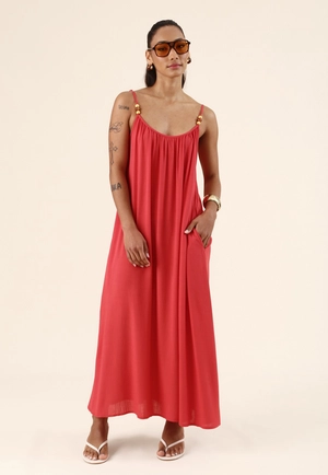 Vestido Midi Evasê Com Bolsos