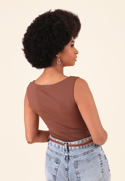 Blusa Em Poliamida Decote Halter
