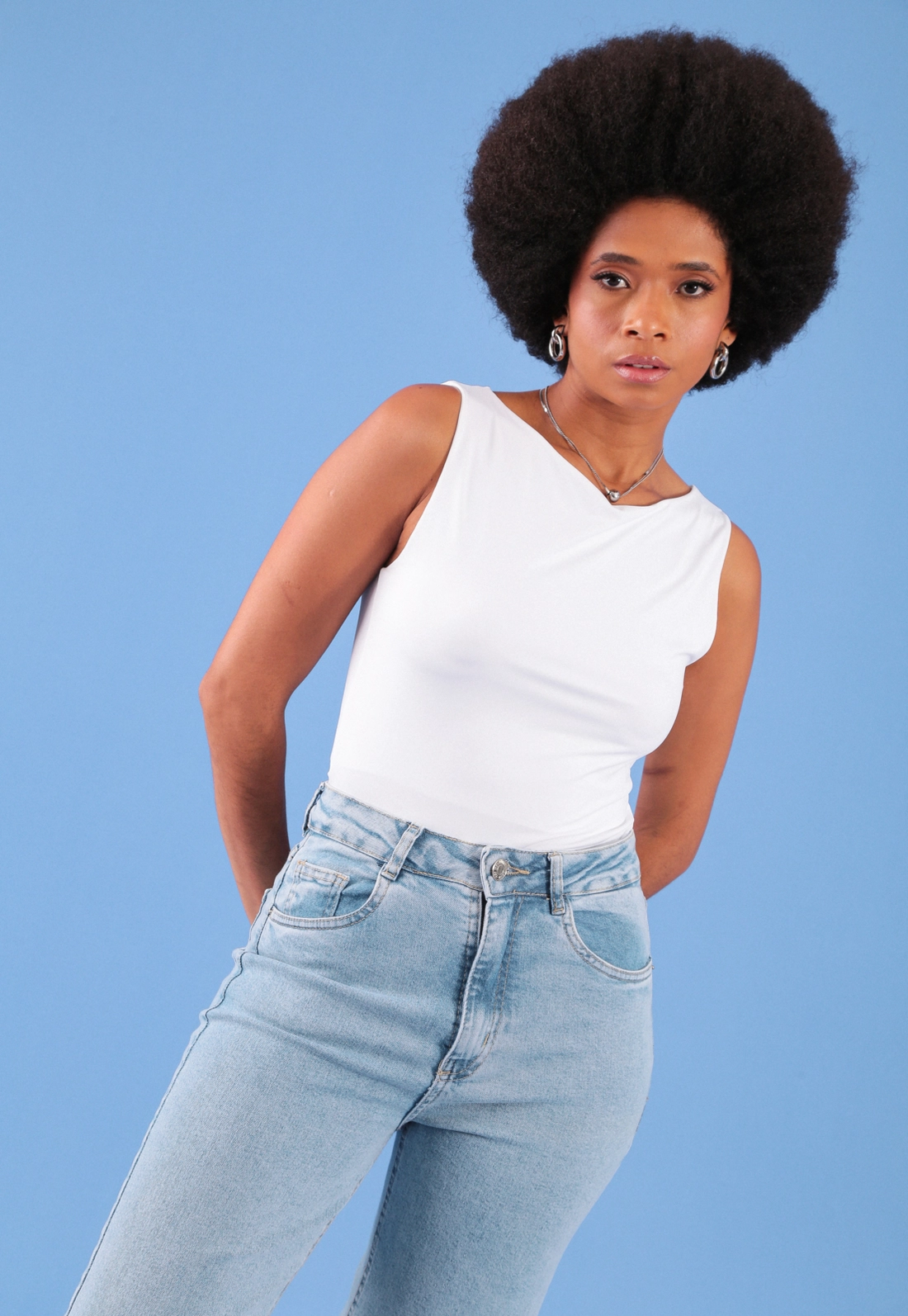 Blusa Em Poliamida Decote Halter