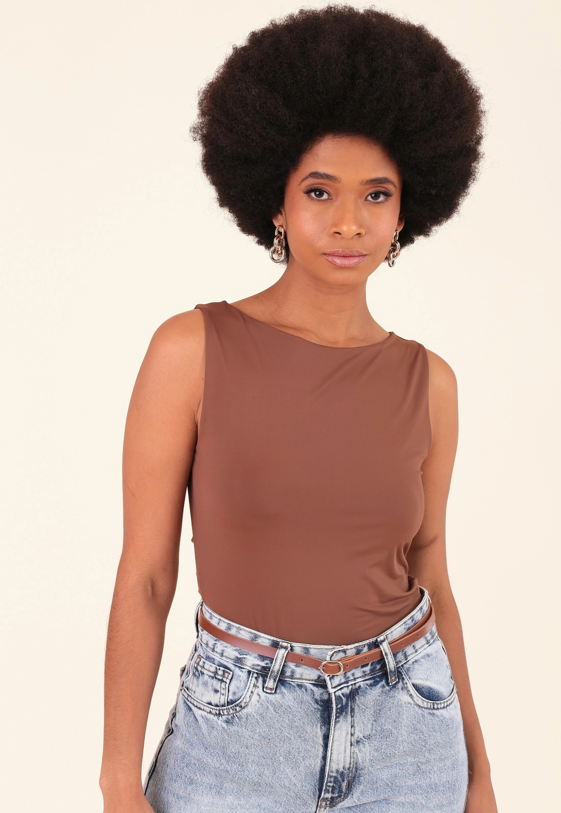 Blusa Em Poliamida Decote Halter