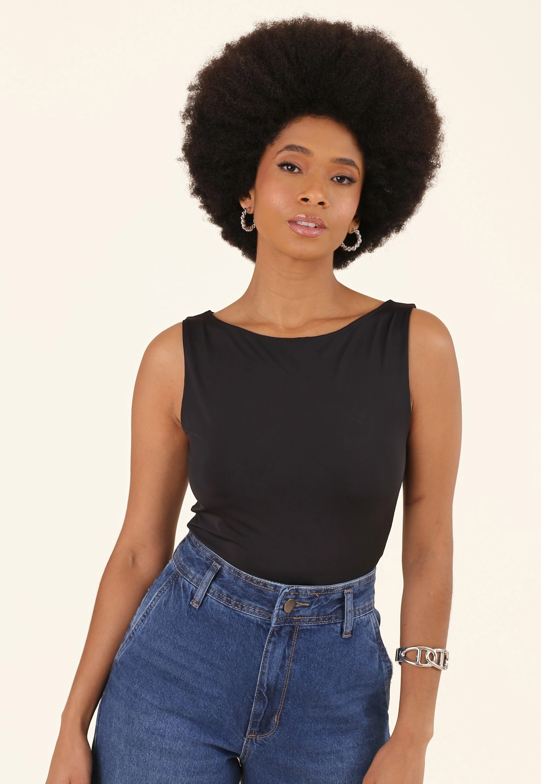 Blusa Em Poliamida Decote Halter