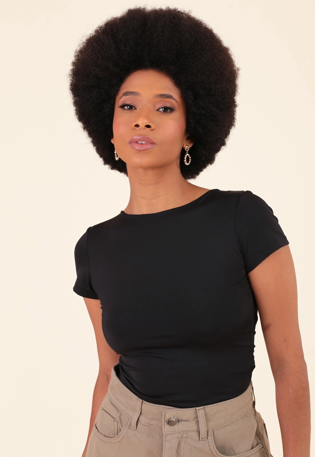 Blusa Em Poliamida Decote Costas