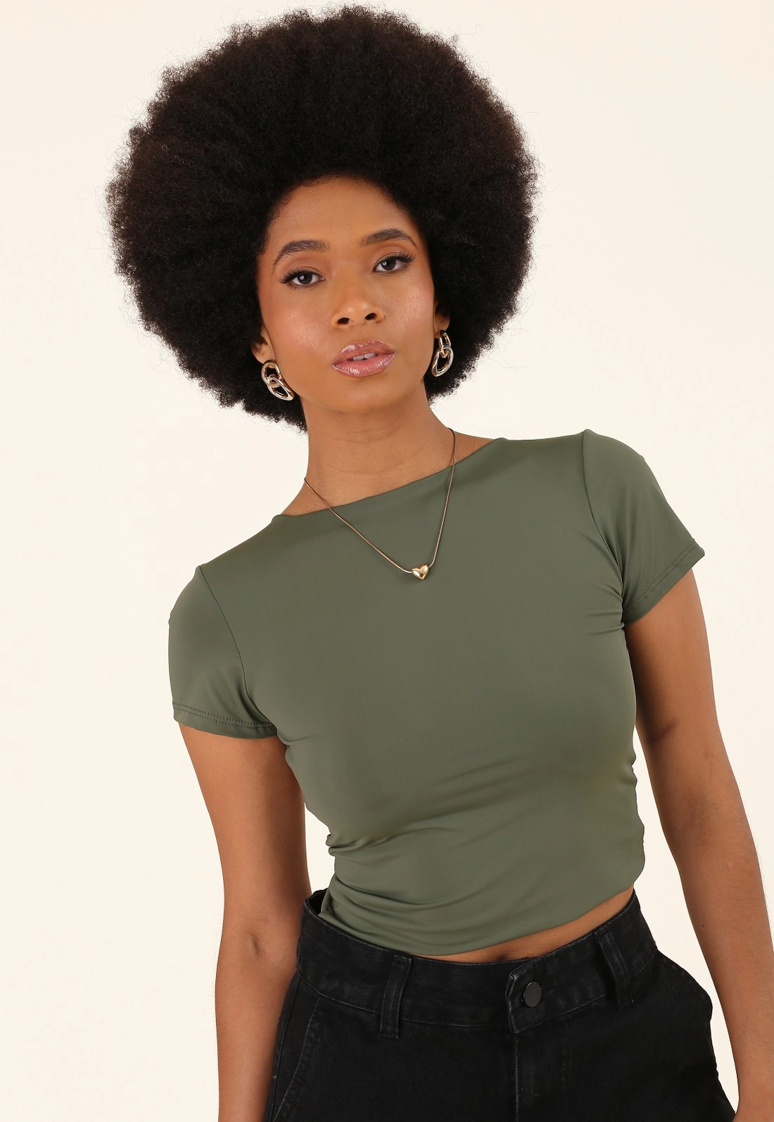 Blusa Em Poliamida Decote Costas