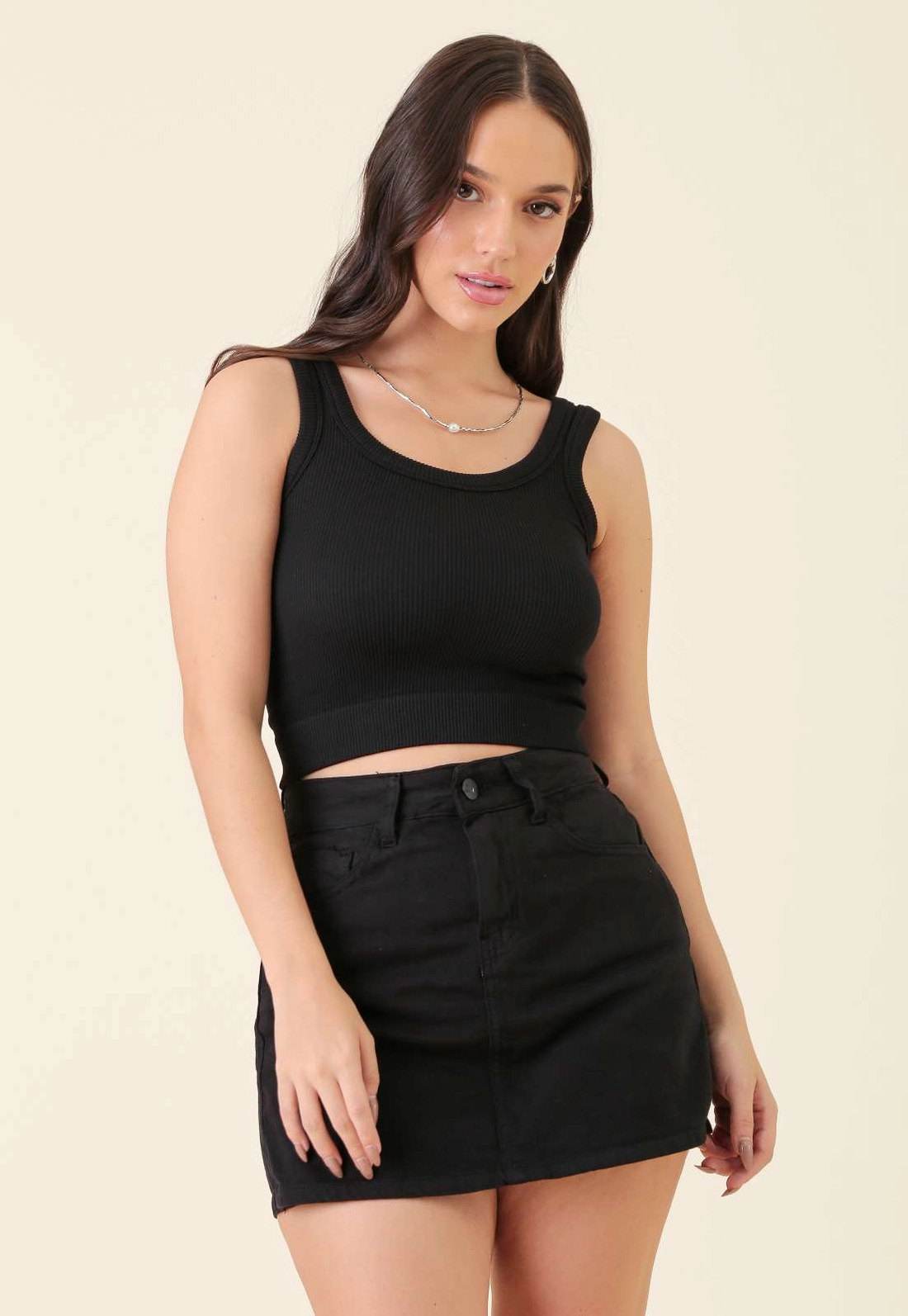 Blusa Regata Em Poliamida Canelada