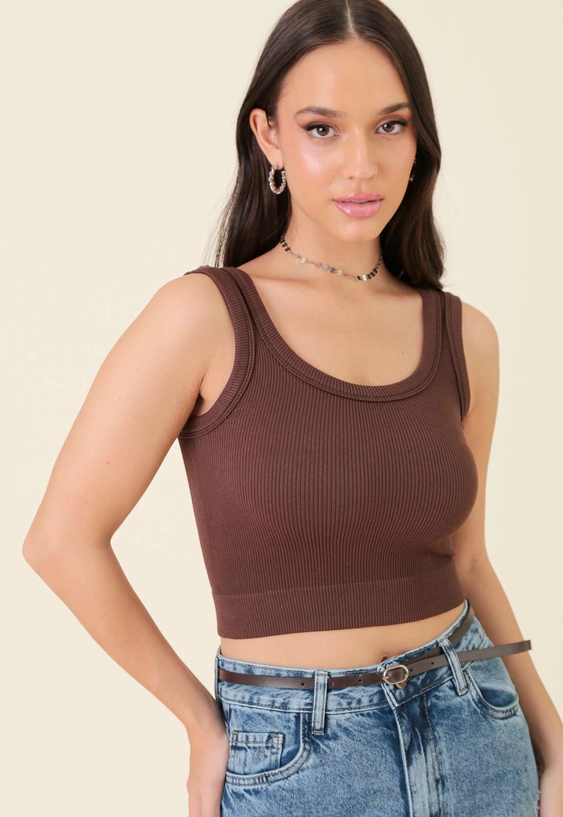 Blusa Regata Em Poliamida Canelada