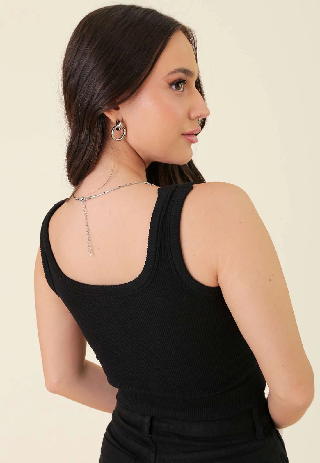 Blusa Regata Em Poliamida Canelada