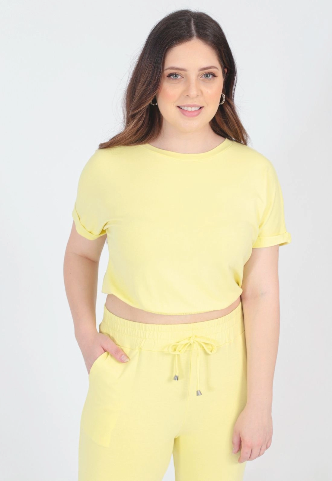 Blusa Manga Curta Barra Elástico