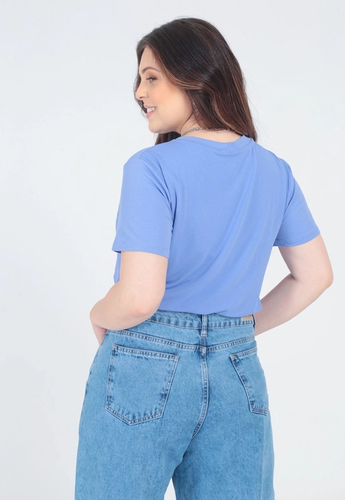 Blusa Manga Curta Malha Lisa