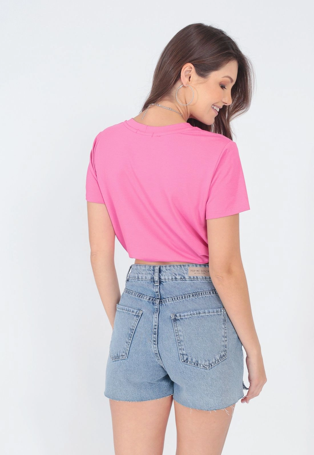 Blusa Manga Curta Malha Lisa