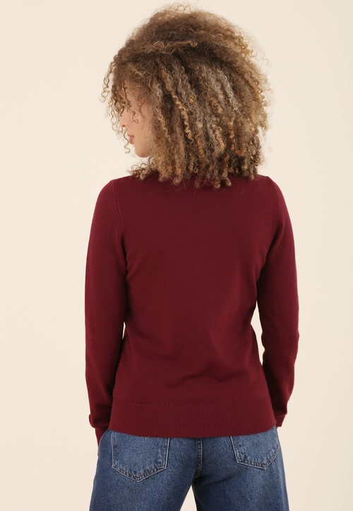 Blusa Tricô Manga Longa Gola Alta