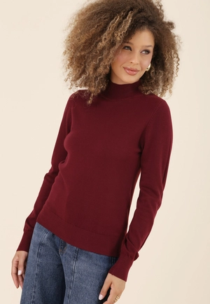 Blusa Tricô Manga Longa Gola Alta