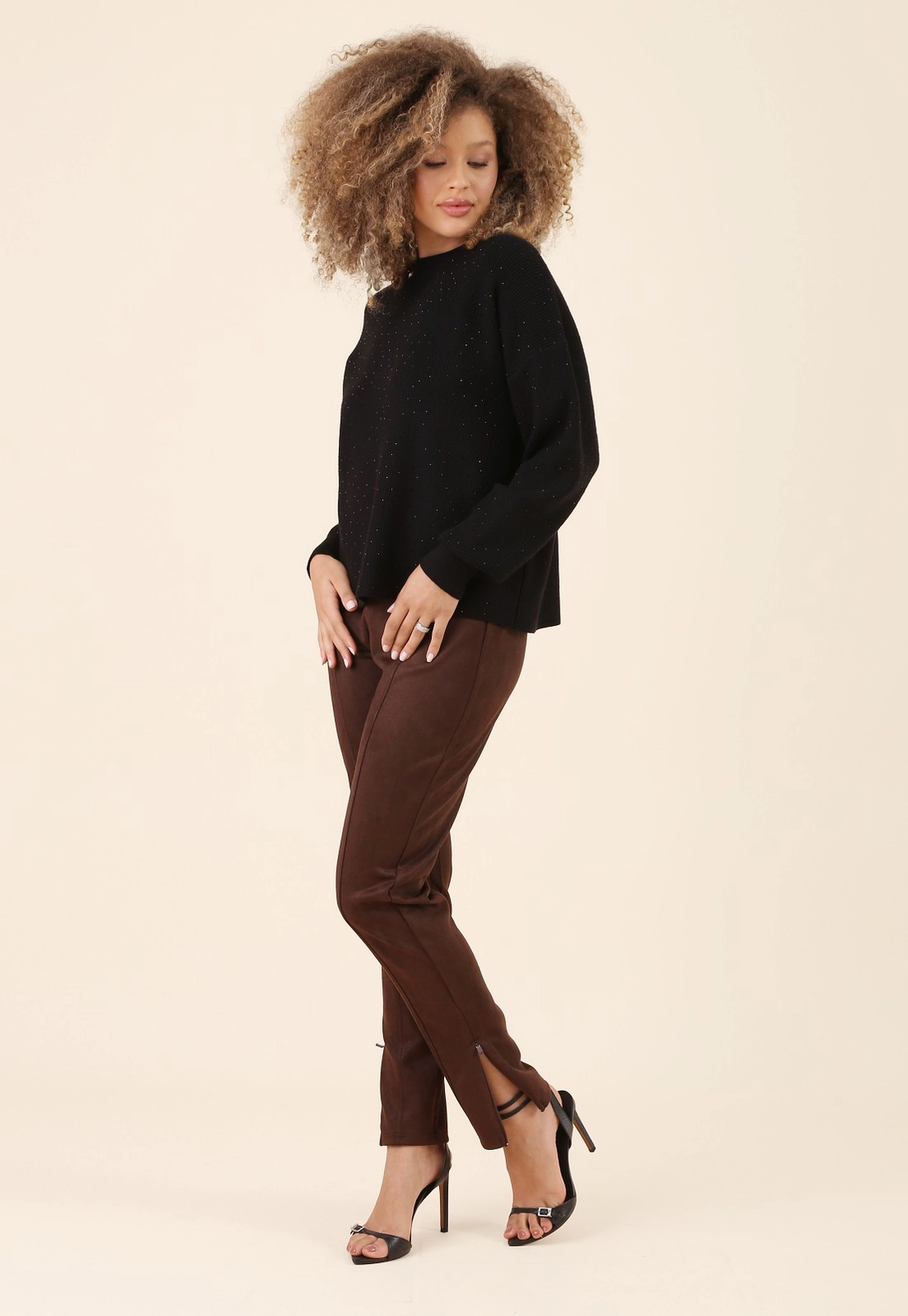 Calça Montaria Com Recortes Em Suede