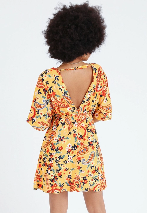Vestido Manga Curta Decote V Cashmere