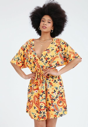 Vestido Manga Curta Decote V Cashmere