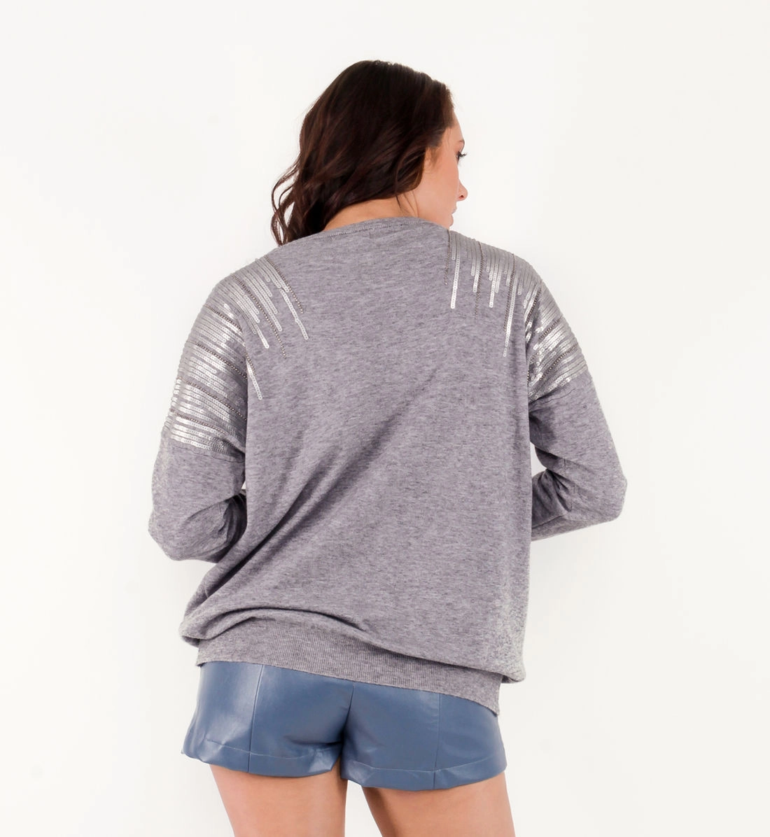 Blusa Tric Ml Omb/Paet