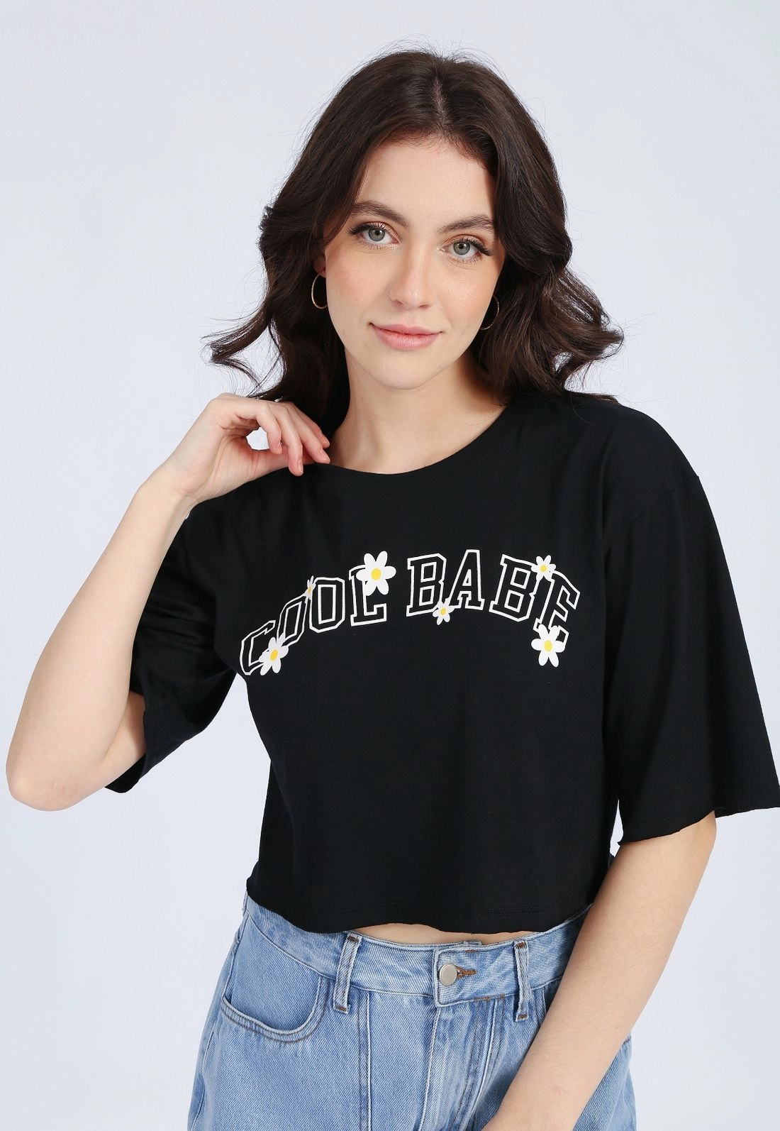 Cropped Malha Manga Curta Cool Babe