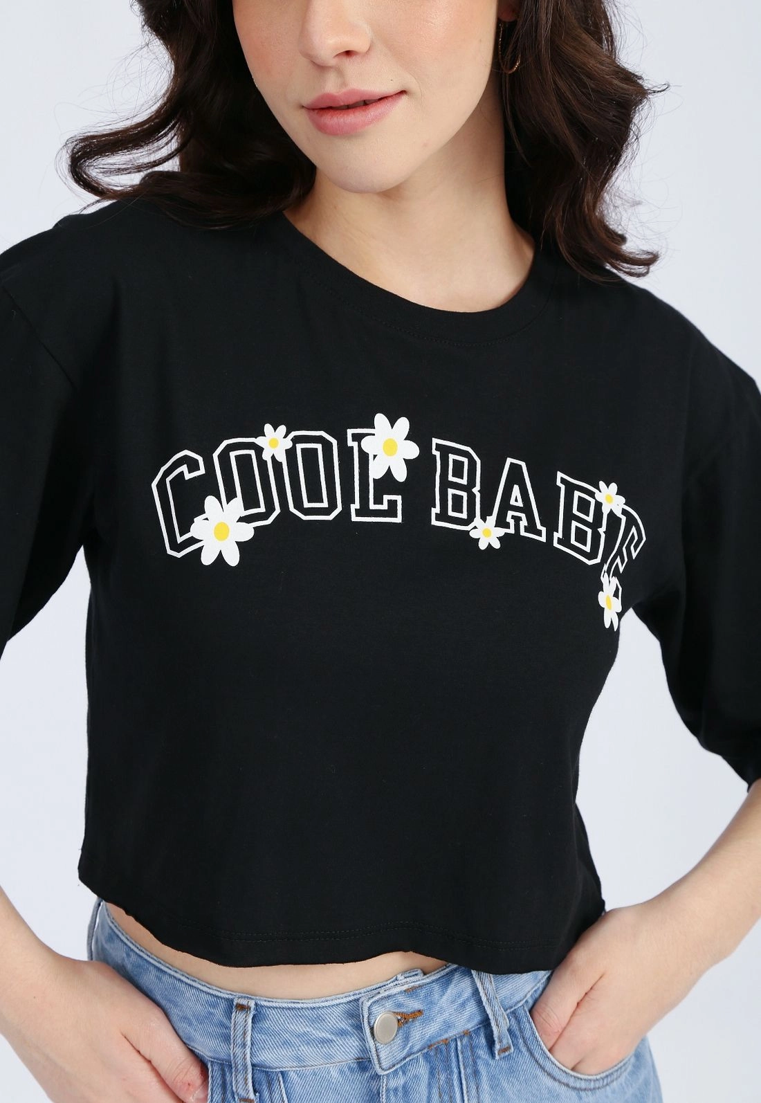 Cropped Malha Manga Curta Cool Babe
