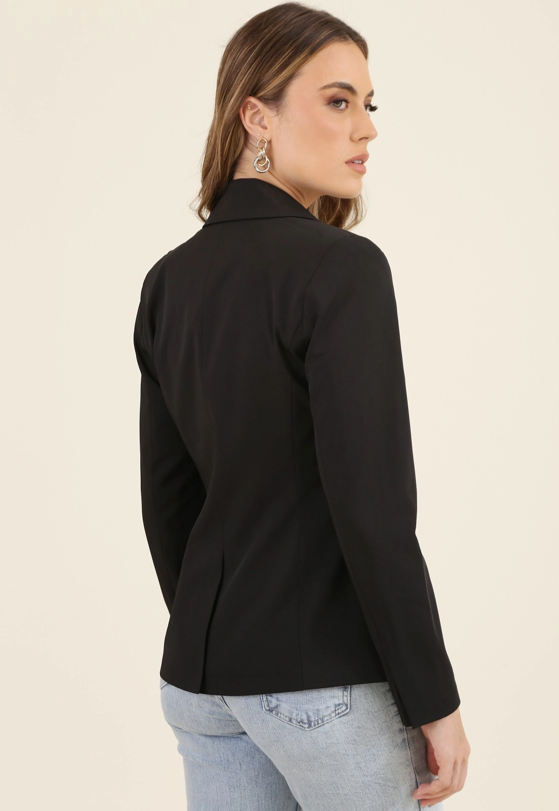Blazer De Alfaiataria Com Botão Único E Lapelas