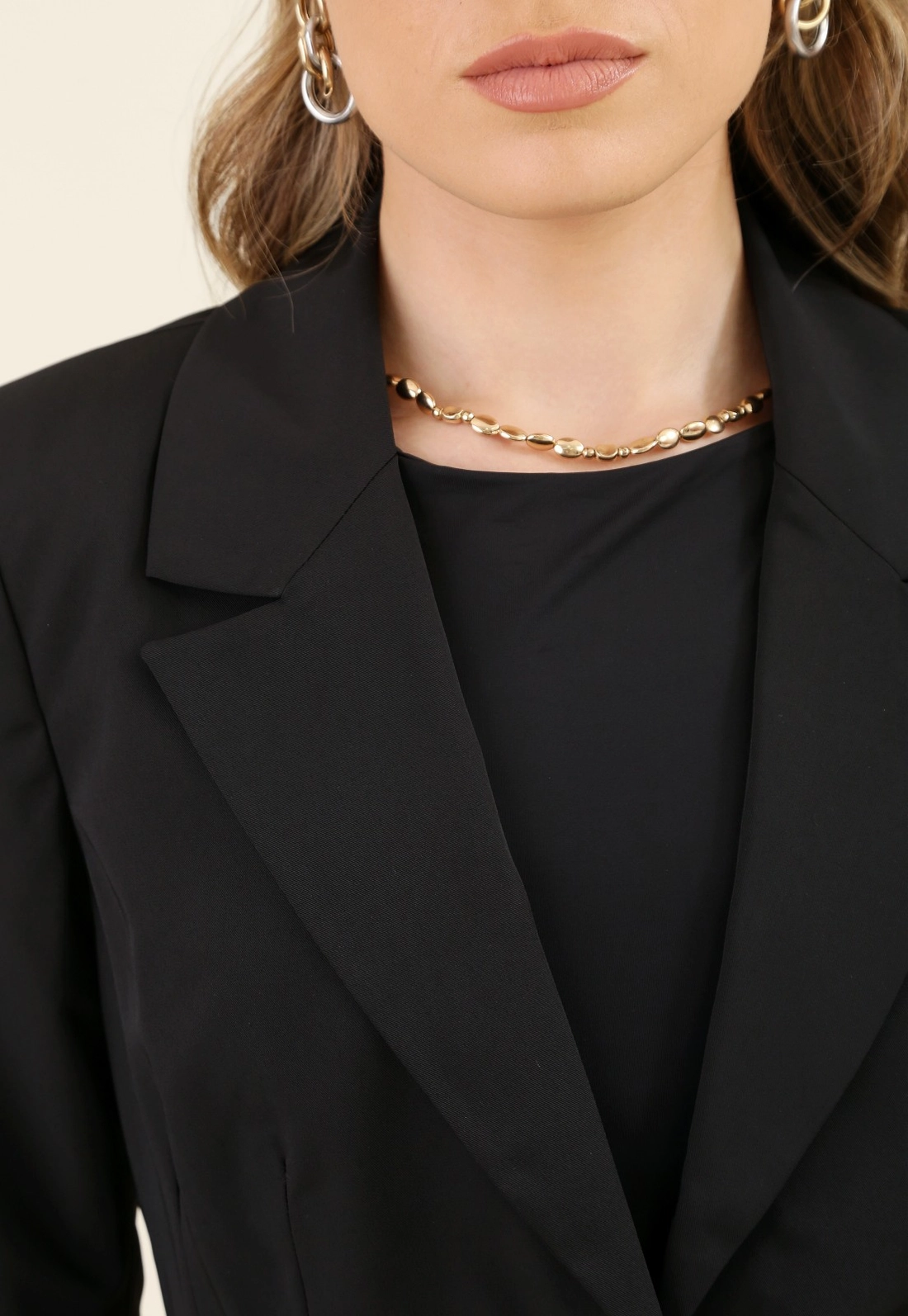 Blazer De Alfaiataria Com Botão Único E Lapelas