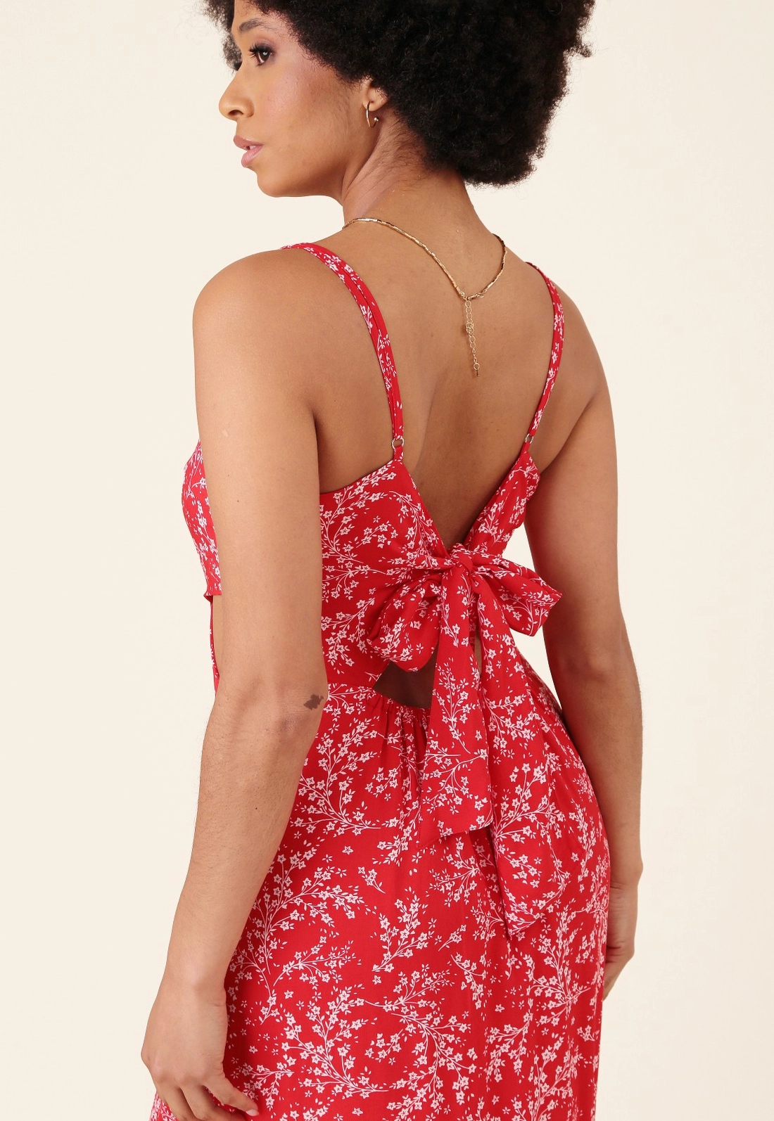 Vestido Longo Em Viscose Liberty Alça E Abertura Lateral