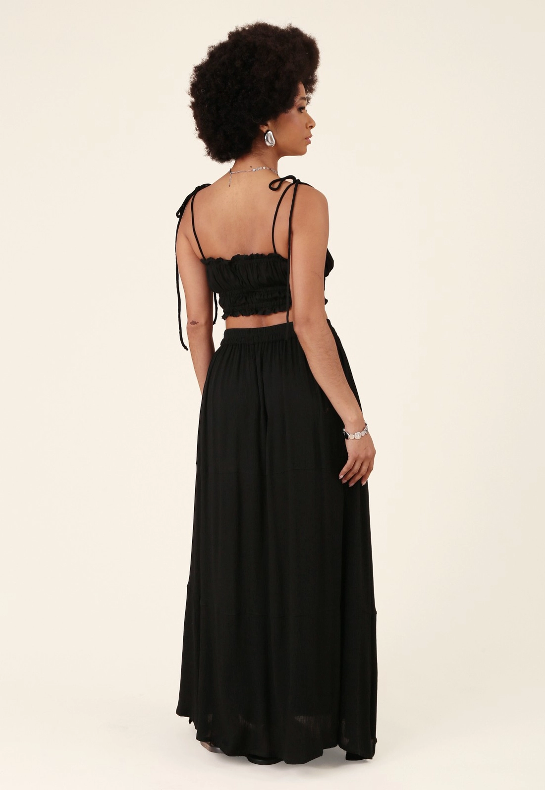 Blusa Cropped Em Viscose Texturizada