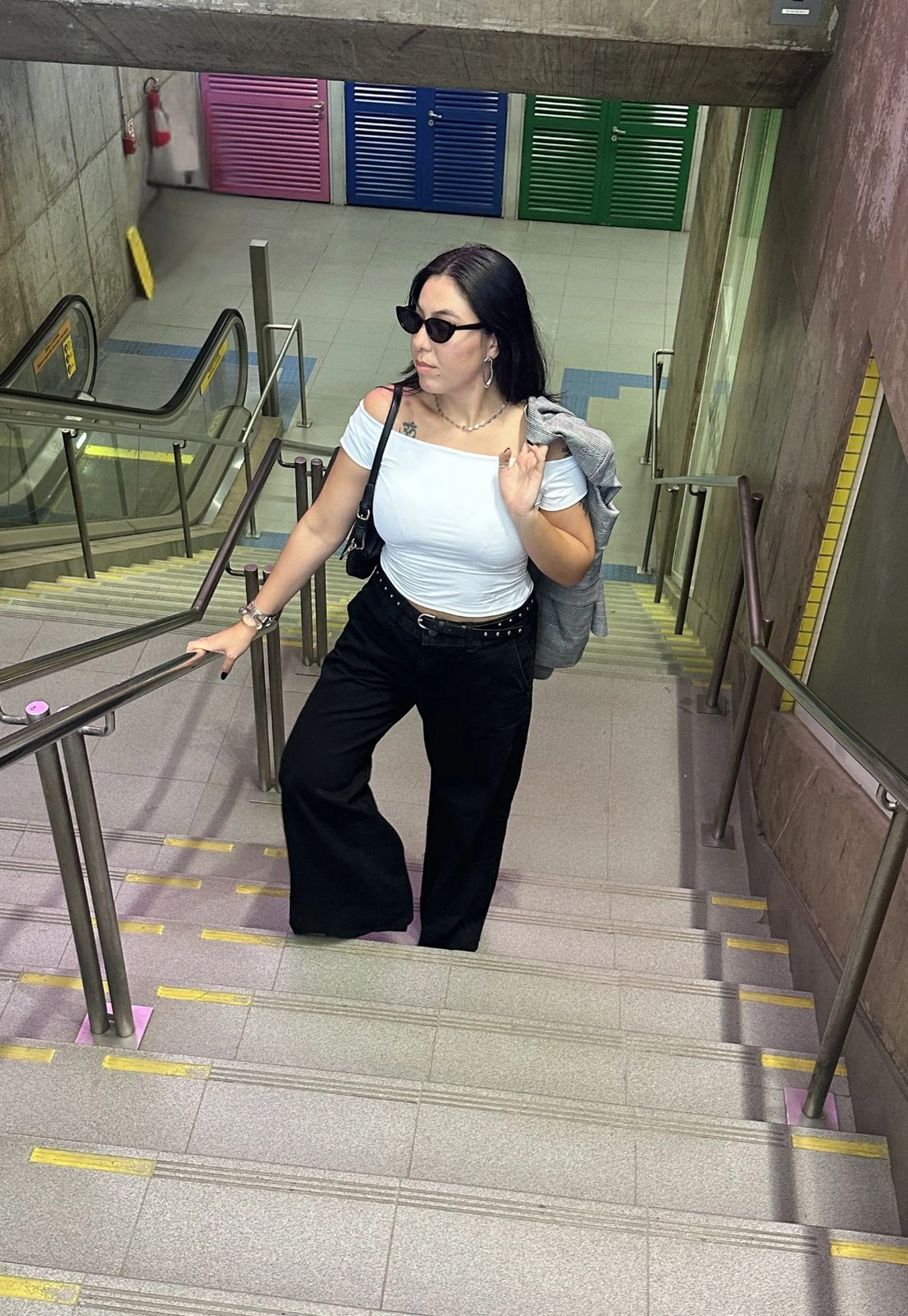 Blusa Em Poliamida Manga Curta Ombro A Ombro