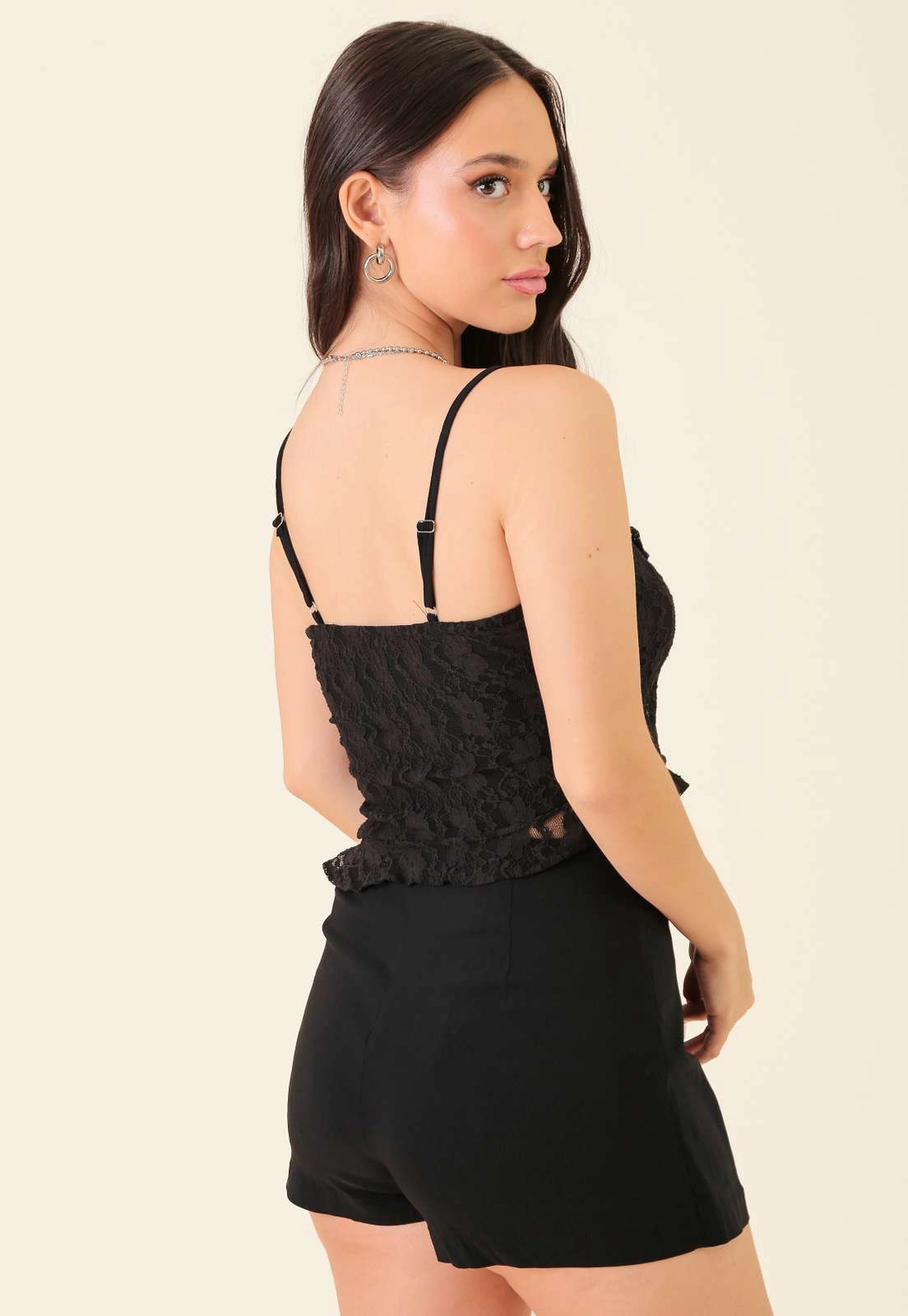 Blusa De Alça Em Renda Com Babados
