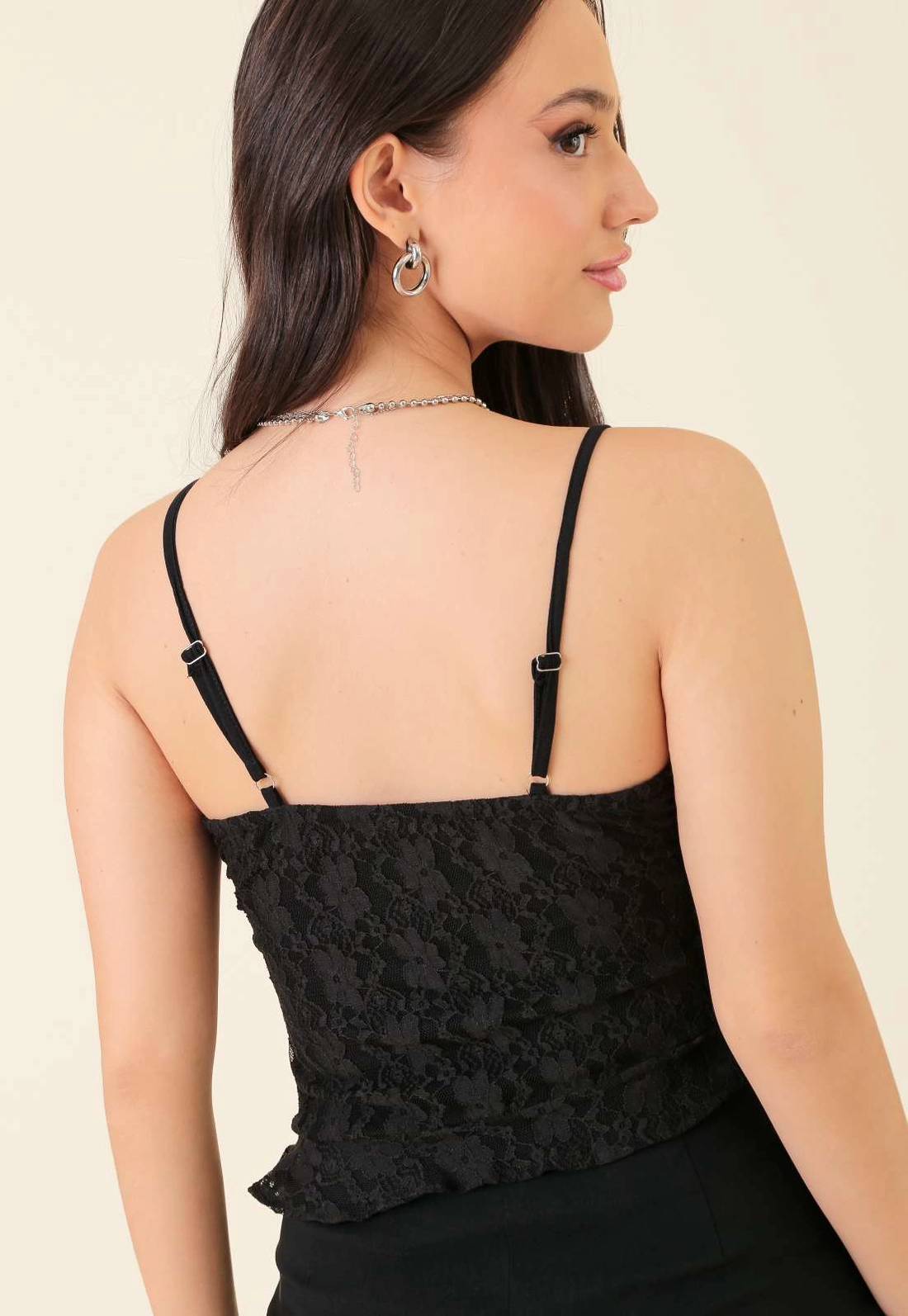 Blusa De Alça Em Renda Com Babados