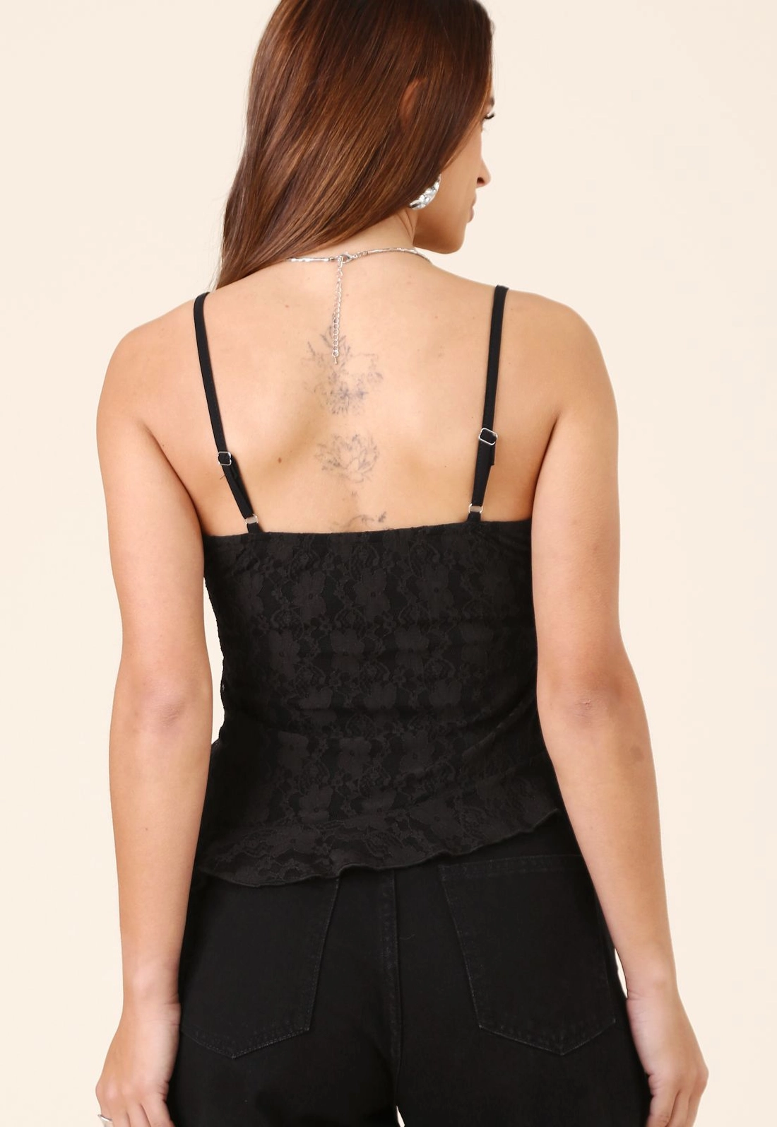 Blusa De Alça Em Renda Com Babados