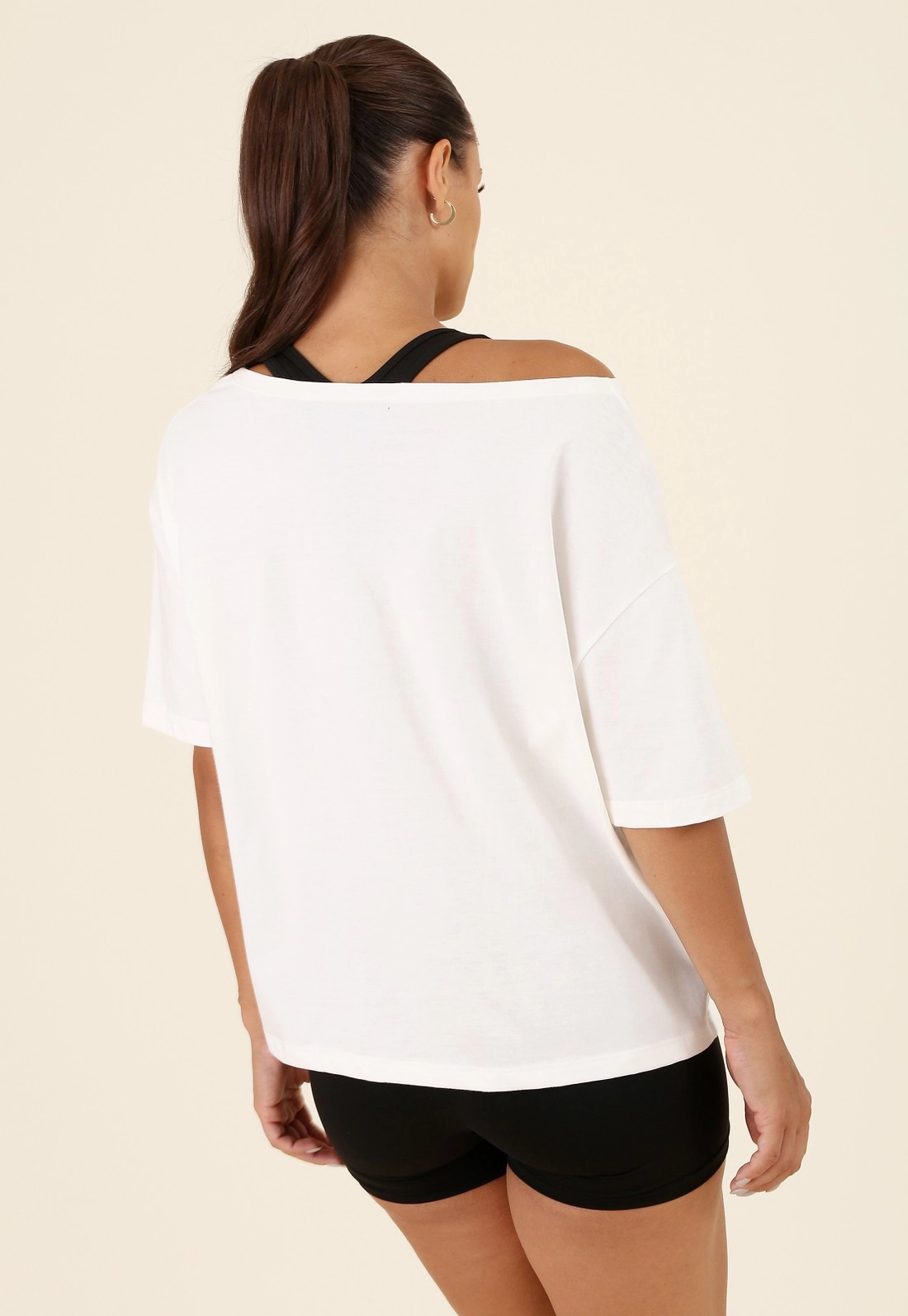 T-Shirt Em Algodão Decote Deslocado 94