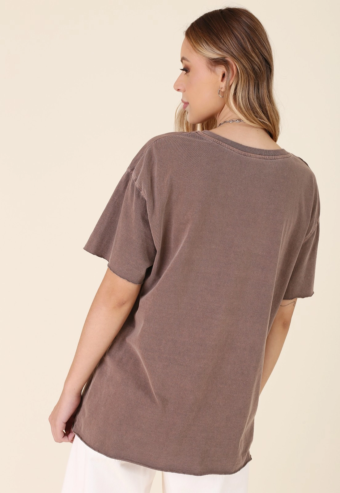 T-Shirt Em Malha Estonada Manga Curta Garden