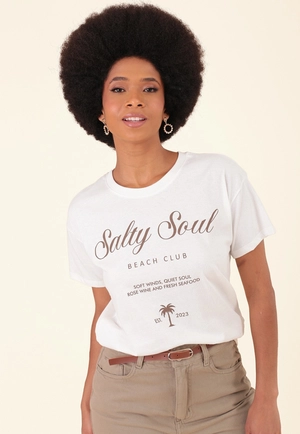 T-Shirt Em Algodão Manga Curta Salty Soul